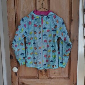 L.L. Bean Girls Pink Mesh-Lined Jacket with Aqua Trim